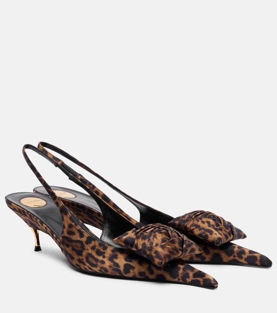 Туфли-лодочки Dakota 50 на тонком каблуке с леопардовым принтом Saint Laurent, Leopard/Nero