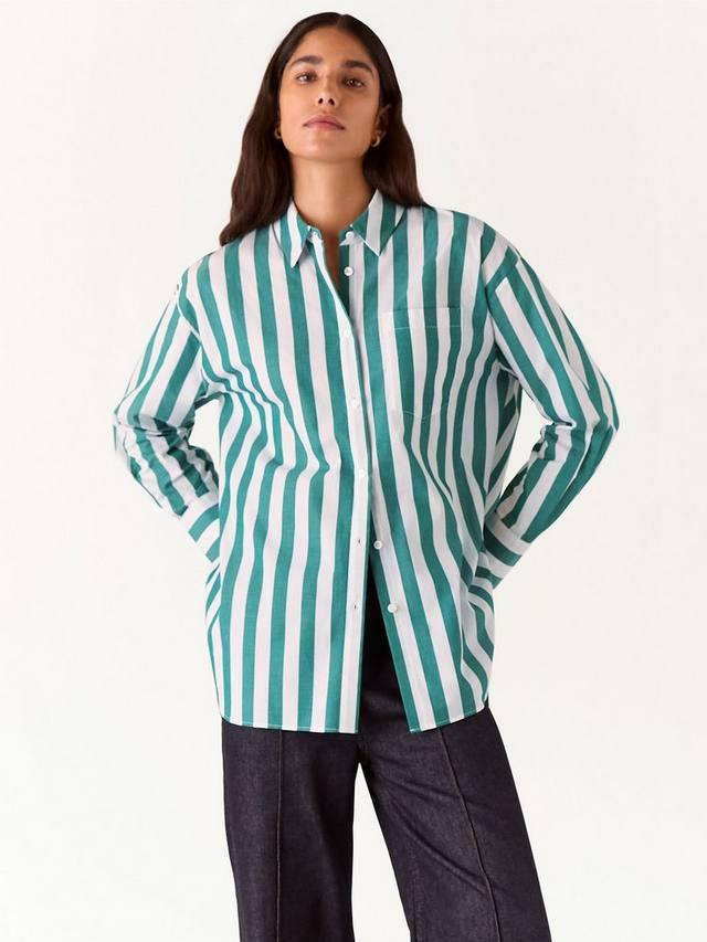

Полосатая рубашка оверсайз Whistles, Green/Multi
