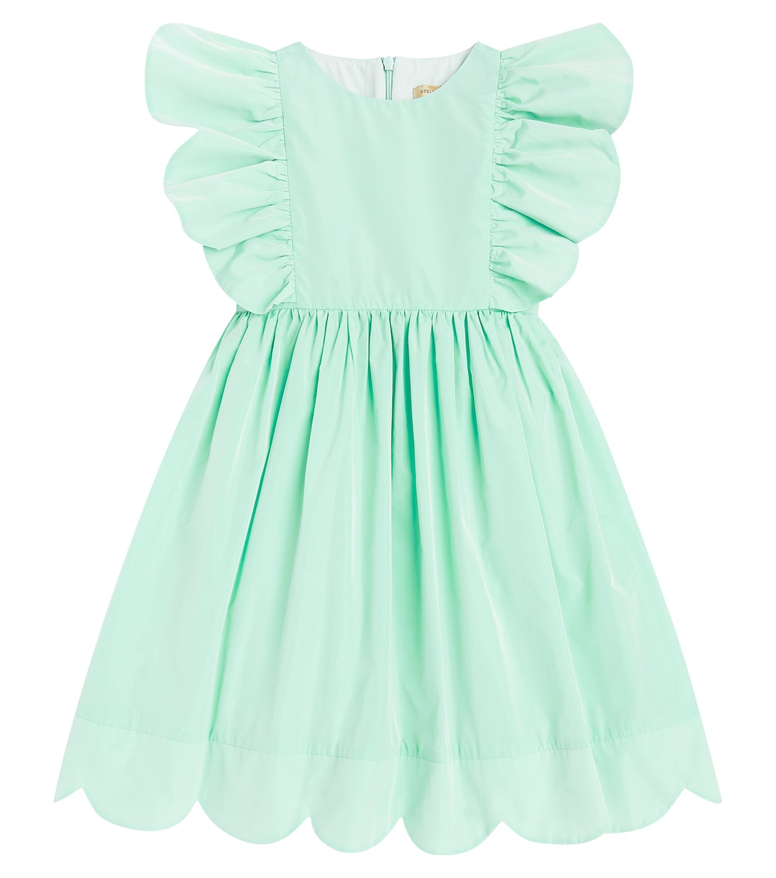 

Платье из тафты с оборками Stella McCartney Kids, Greenish