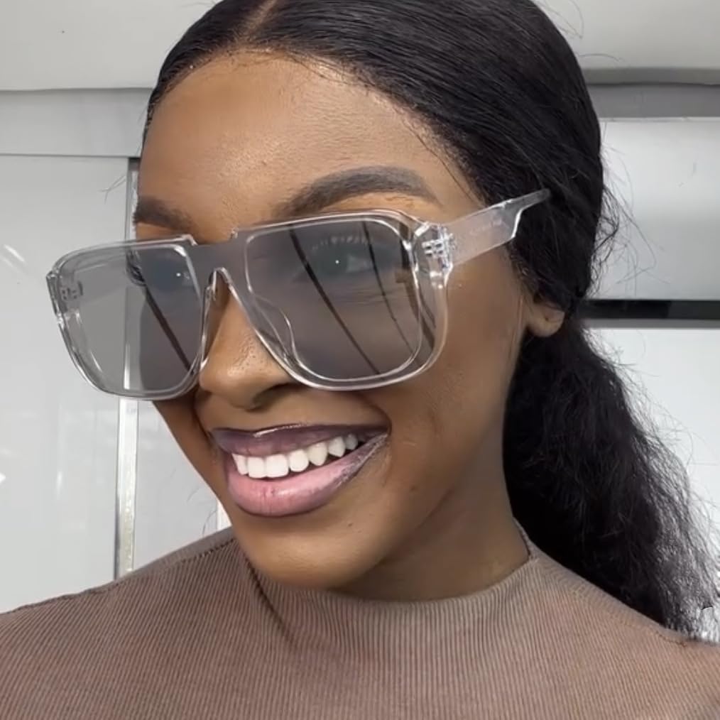 

Солнцезащитные очки Bullabulling в стиле ретро с плоской верхней частью для женщин и мужчин, большая оправа, классические винтажные солнцезащитные очки 70-х годов, Clear/Silver