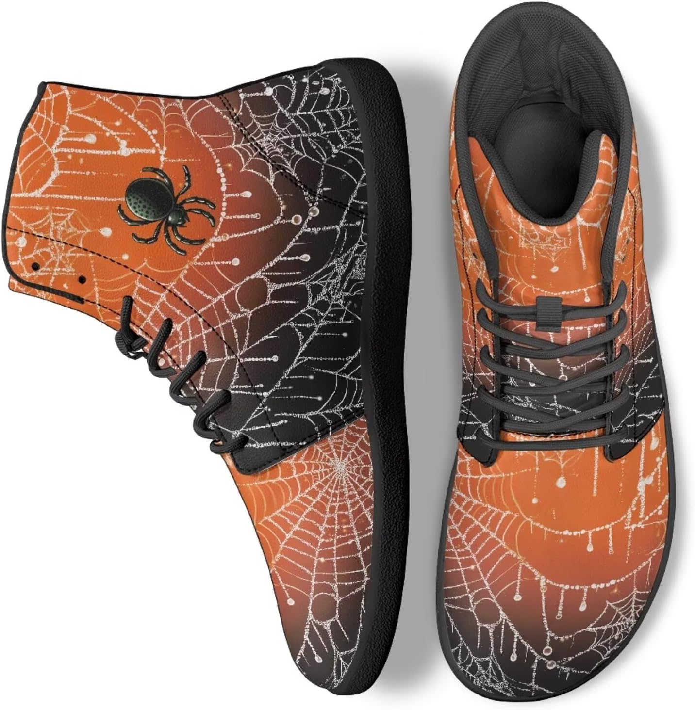 

Унисекс высокие кроссовки для бега для женщин и мужчин, обувь для ходьбы, тренировочные кроссовки из ПУ-кожи Ecaestolph, оранжевый