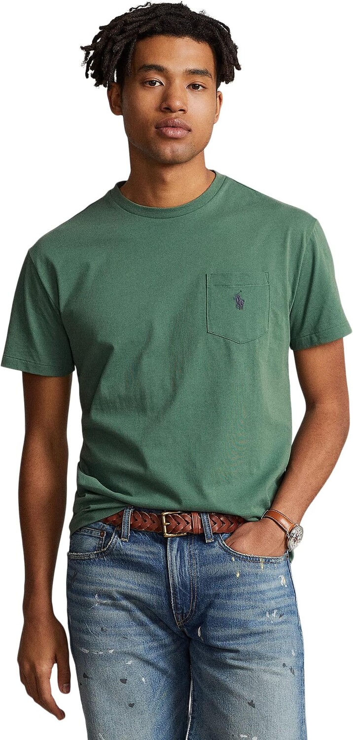

Классическая футболка из джерси с карманами Polo Ralph Lauren, цвет Washed Forest