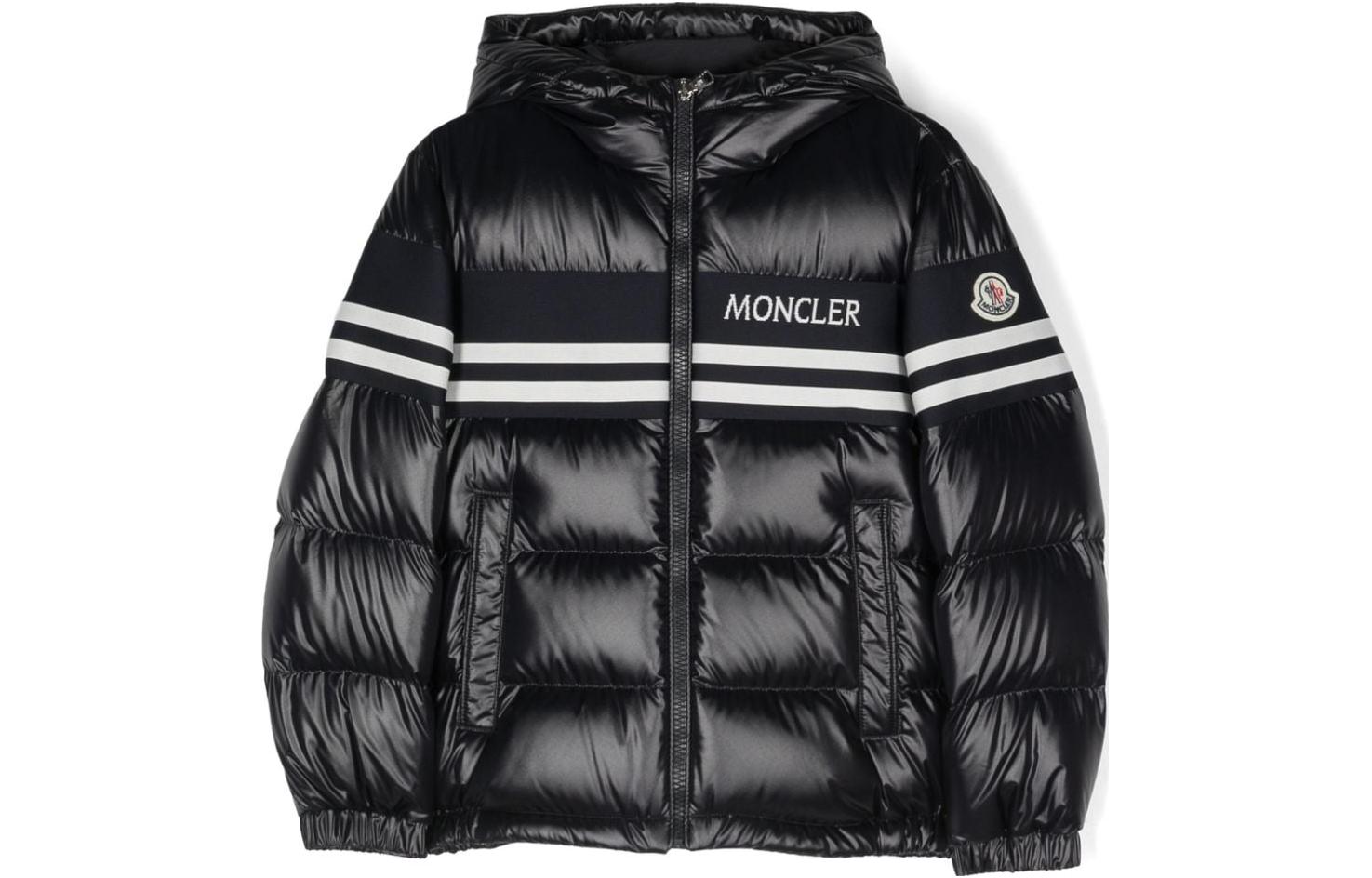 Moncler Детская пуховая куртка морского синего цвета — фото 3