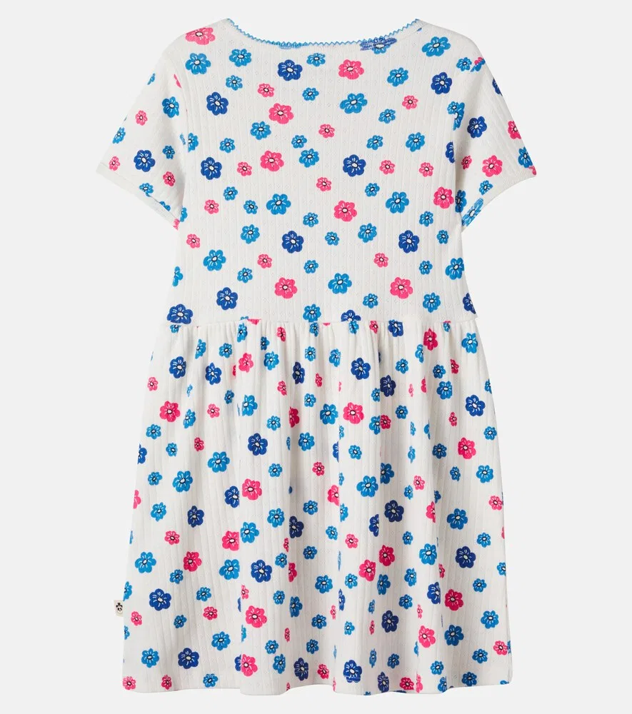 Хлопковое платье с цветочным ажурным узором Mini Rodini, мультиколор — фото 3