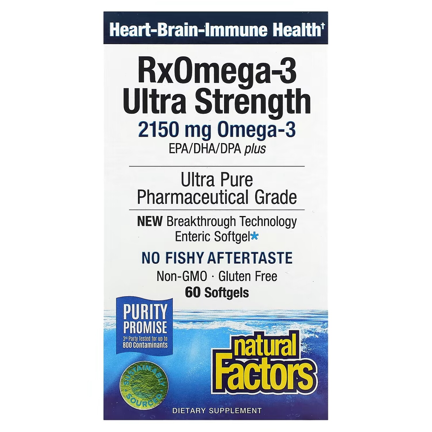 

Омега-3 Natural Factors Ultra Strength 2150 мг, 60 капсул (1075 мг на капсулу)