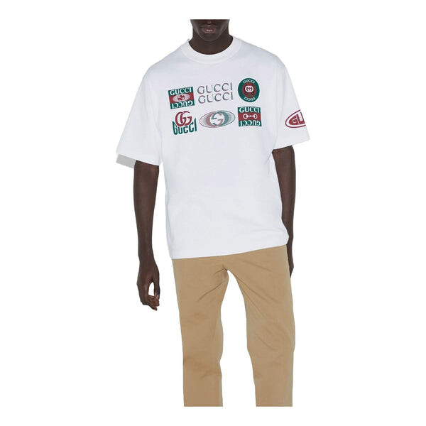 

Футболка print cotton jersey t-shirt 'white' Gucci, белый