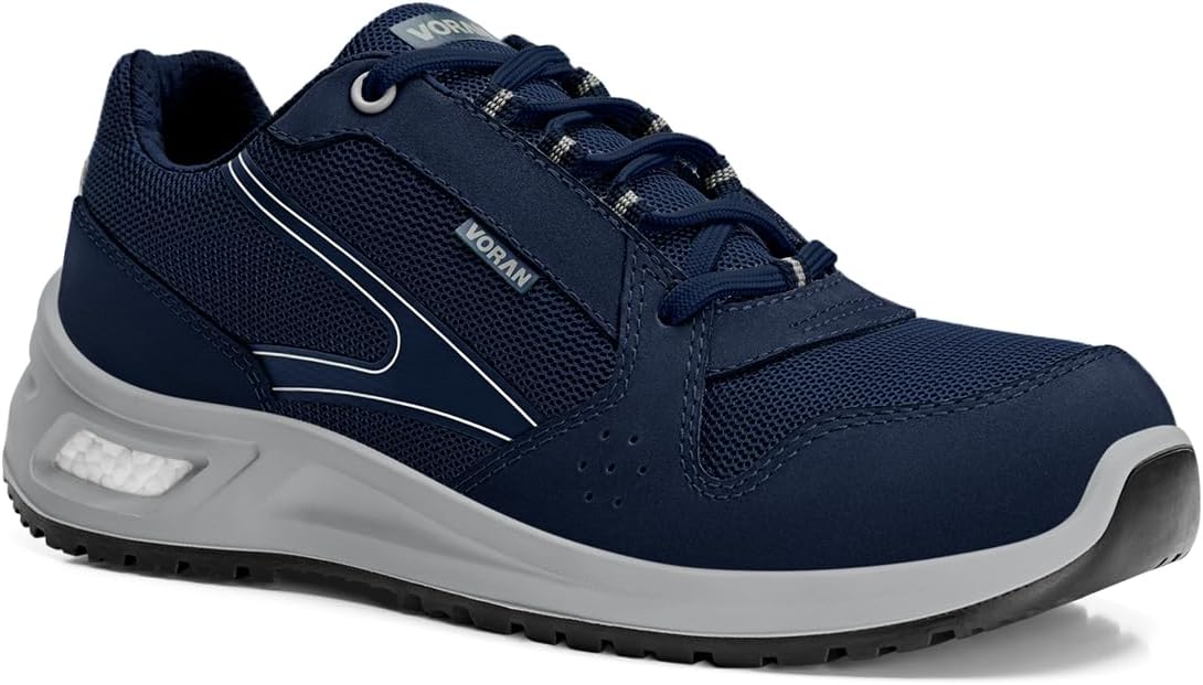 

Мужские кроссовки с открытым носком, дышащие, легкие, удобные, эргономичные, с защитой EH, противоскользящие, безопасная обувь для склада и производства Voran, синий