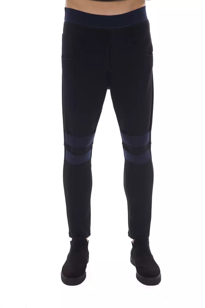 

Черные вискозные мужские брюки Nicolo Tonetto, Black