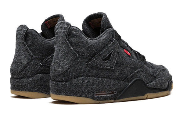 Кроссовки 4 retro x levi's 'black denim' Air Jordan, черный — фото 4