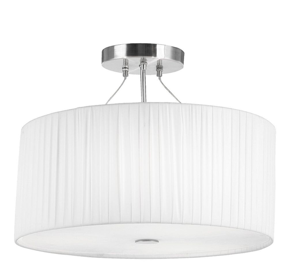 

Потолочный светильник Globo Lighting, металл, матовый никель, плиссированный белый, прозрачное стекло, ø: 450 мм, В: 360 мм, без 3x E27 40 Вт 230 В., серебро