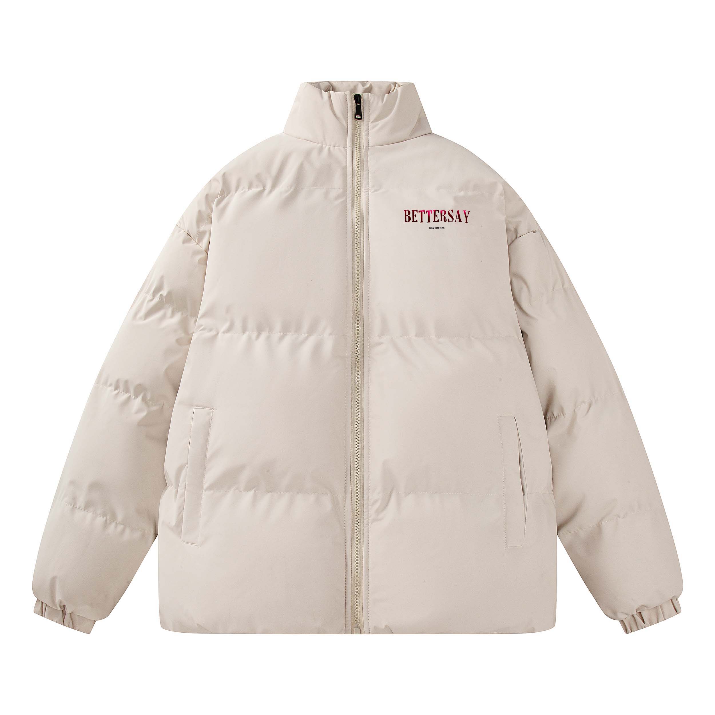 

BETTERSAY Пуховик Unisex, Ecru White Shades American Letter
