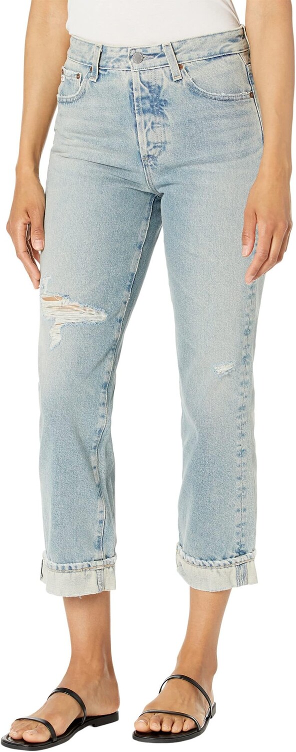 

Джинсы Alexxis Crop High-Rise Vintage Fit in 21 Years Road Trip Destructed AG Jeans, цвет 21 Years Road Trip Destructed