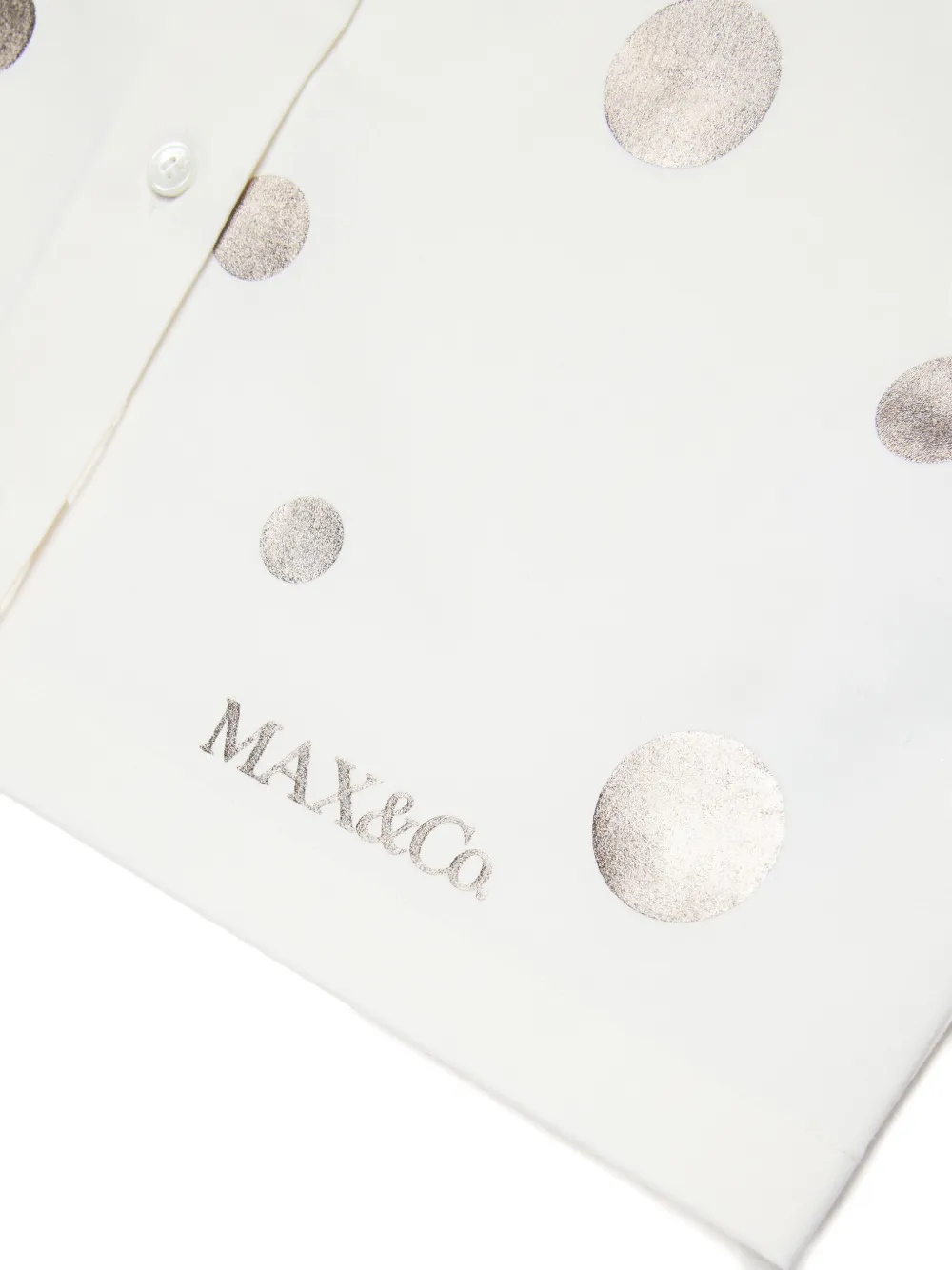 Рубашка с короткими рукавами в горошек Max&Co. Kids, белый — фото 4