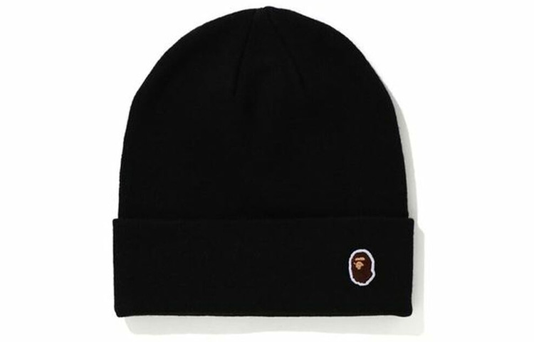 

A BATHING APE Вязаная шапка Bape Silicon Ape Head, Black