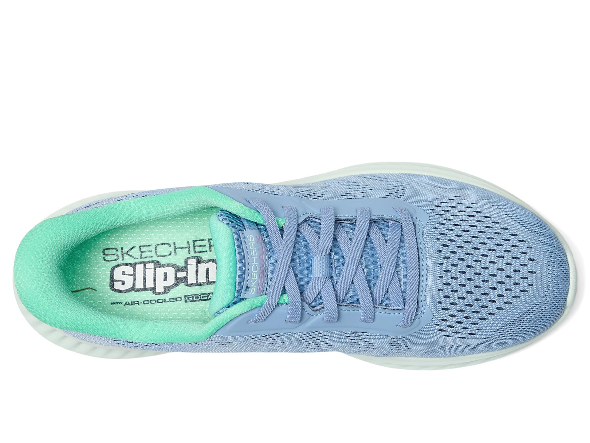 Кроссовки SKECHERS Performance Go Walk Now Hands Free Slip-Ins, цвет Blue/Green — фото 2
