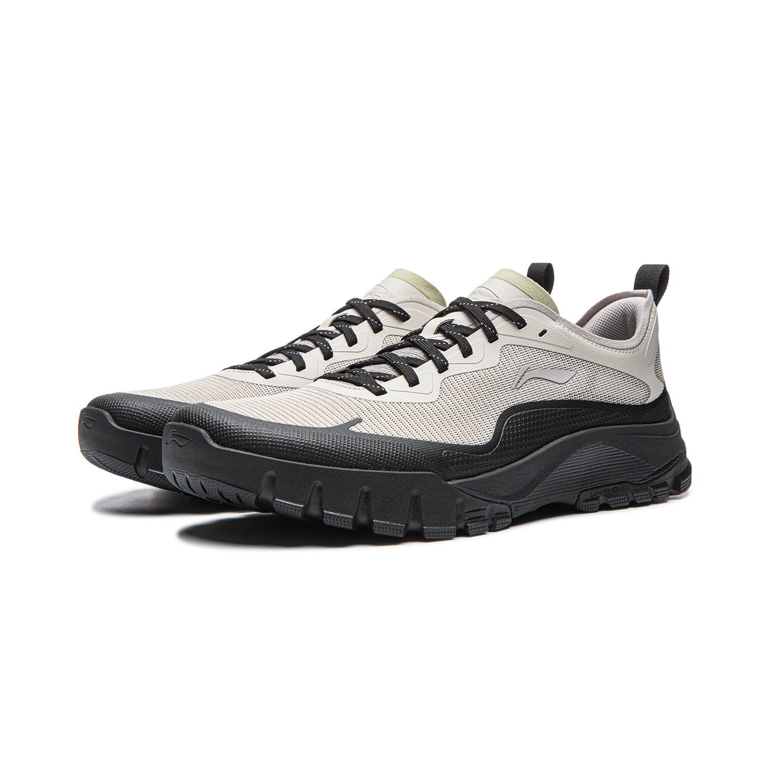 Li-Ning Cushioning, Wear Resistant мужские низкие кроссовки для повседневной носки, серебро fish серый/черный — фото 4