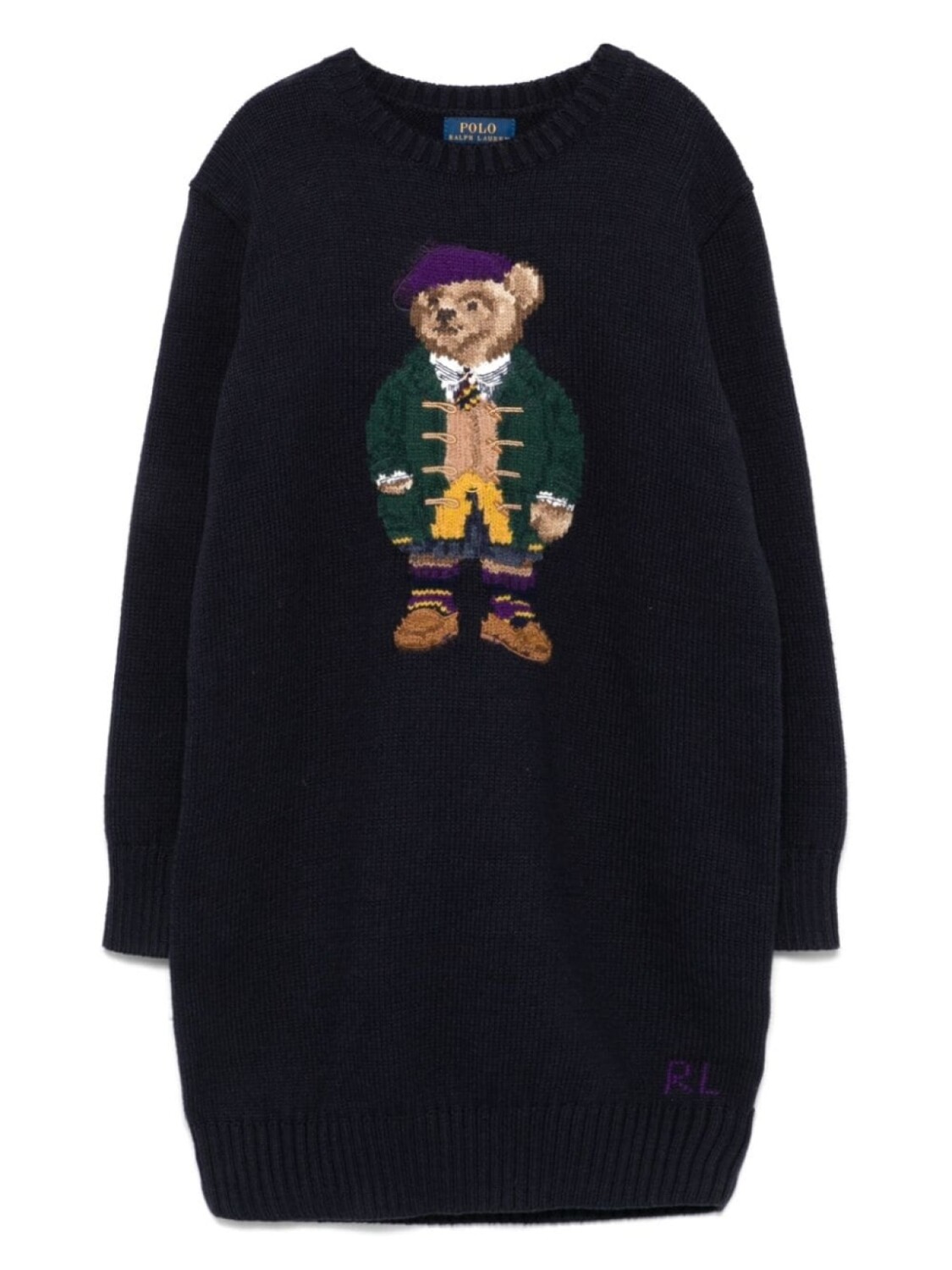 

Платье Polo Bear-интарсия Ralph Lauren Kids, синий