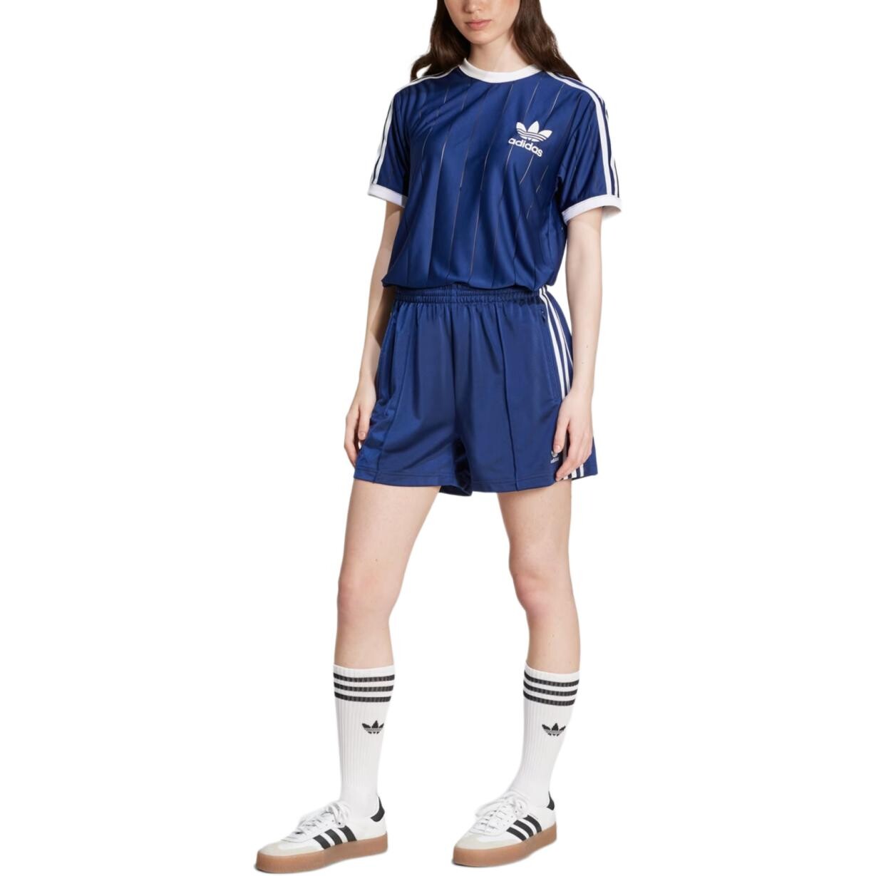 Повседневные шорты Firebird женские темно-синие/белые Adidas Originals — фото 2