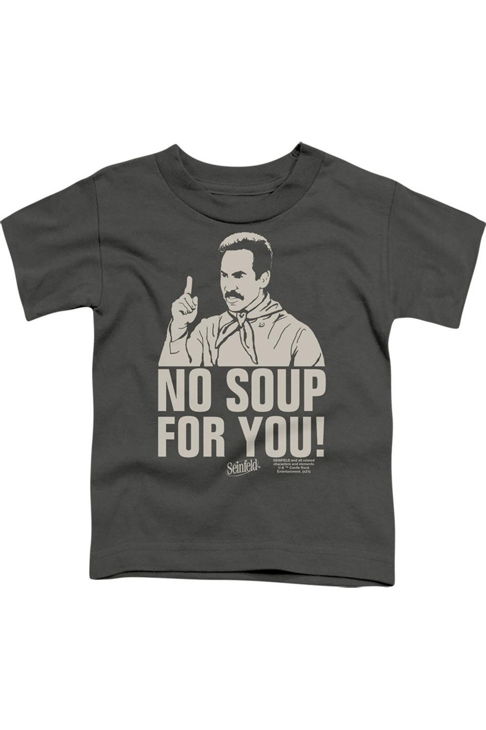 

Футболка для малышей Seinfeld «Нет супа» с короткими рукавами Gildan, Charcoal