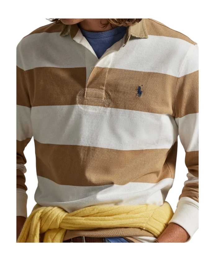 Классическая регбийная рубашка с воротником цвета хаки. Ralph Lauren, мультиколор — фото 4