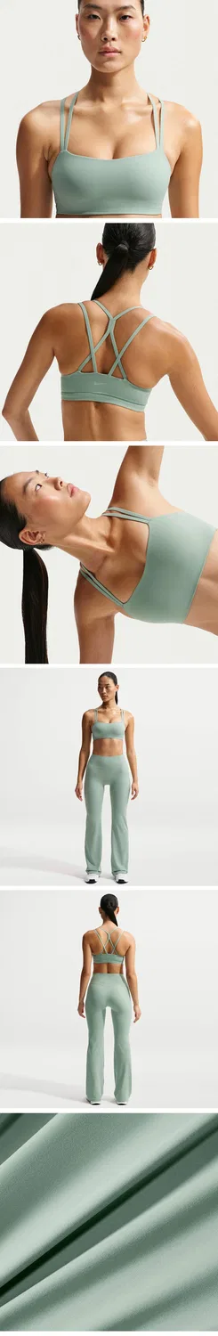 Женский спортивный бюстгальтер Nike Zenvi Strappy Light Support с вкладышами, белый — фото 2