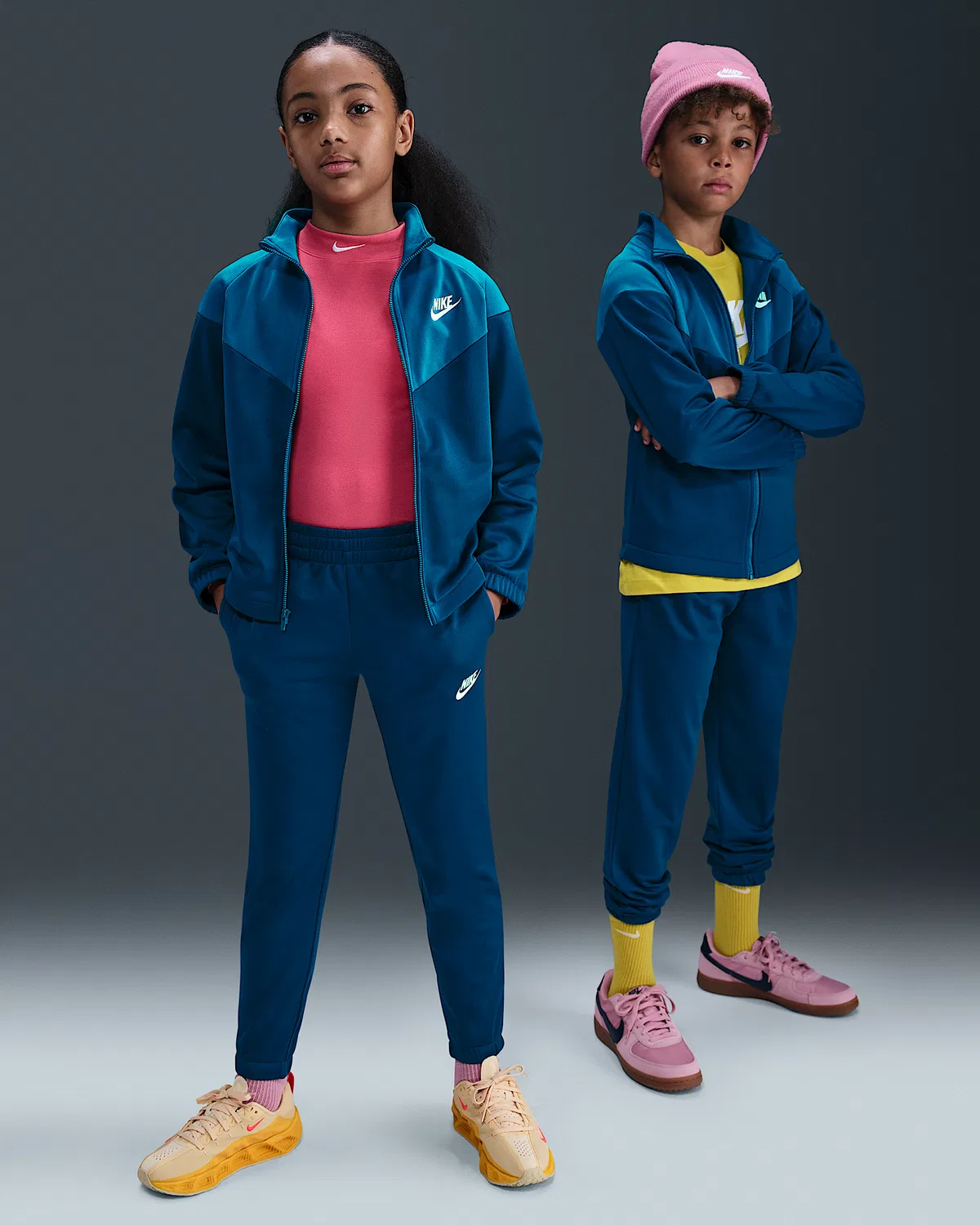 Детский спортивный костюм Dri-FIT Nike Sportswear, Blue Force/Green Abyss/White