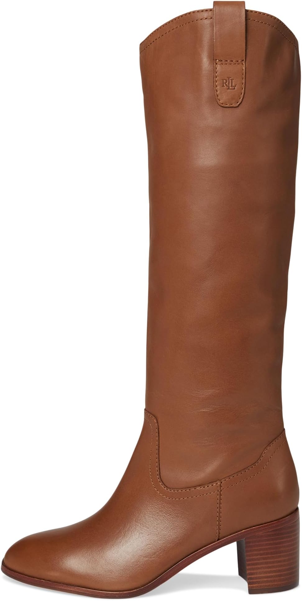 Ботинки Lauren Ralph Lauren Carla Burnished Leather Tall Boots, Deep Saddle Tan — фото 4