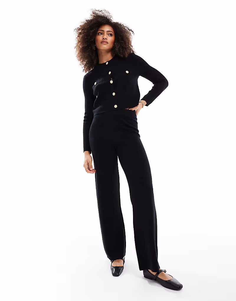

Широкие трикотажные брюки Vero Moda черного цвета