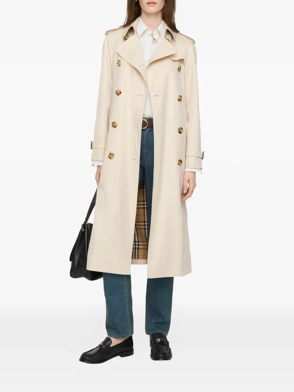 Тренч Burberry Waterloo, водоотталкивающий тропический габардин, удлиненный крой, нейтральный — фото 2