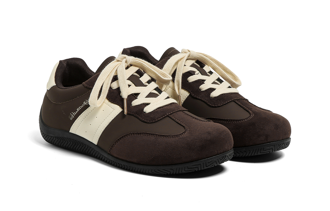 Мужские низкие скейтерские кроссовки Abrasion Resistant Slip Resistant HUANQIU, коричневый — фото 4