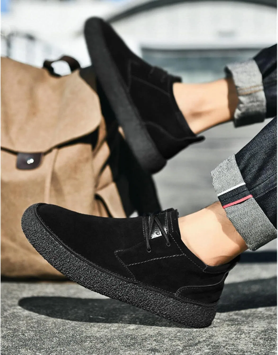 Лоферы мужские Penny Cow из замши, кожаные, мокасины, повседневная обувь, Black SywzX&xfybz — фото 4