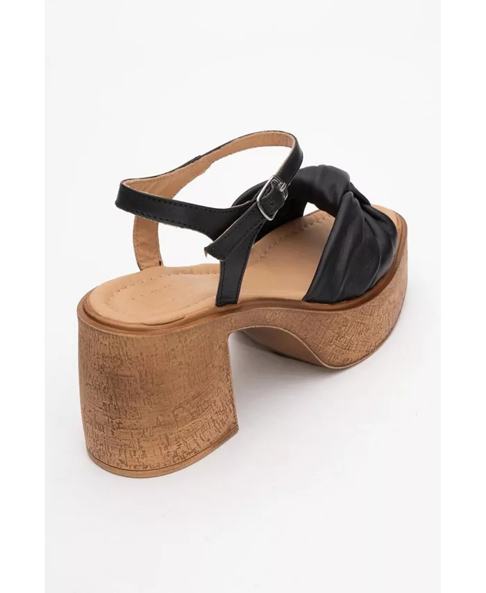 Платформа Tily Wedge Кожаные Сандалии (Женские) Forever & Always Shoes, черный — фото 4