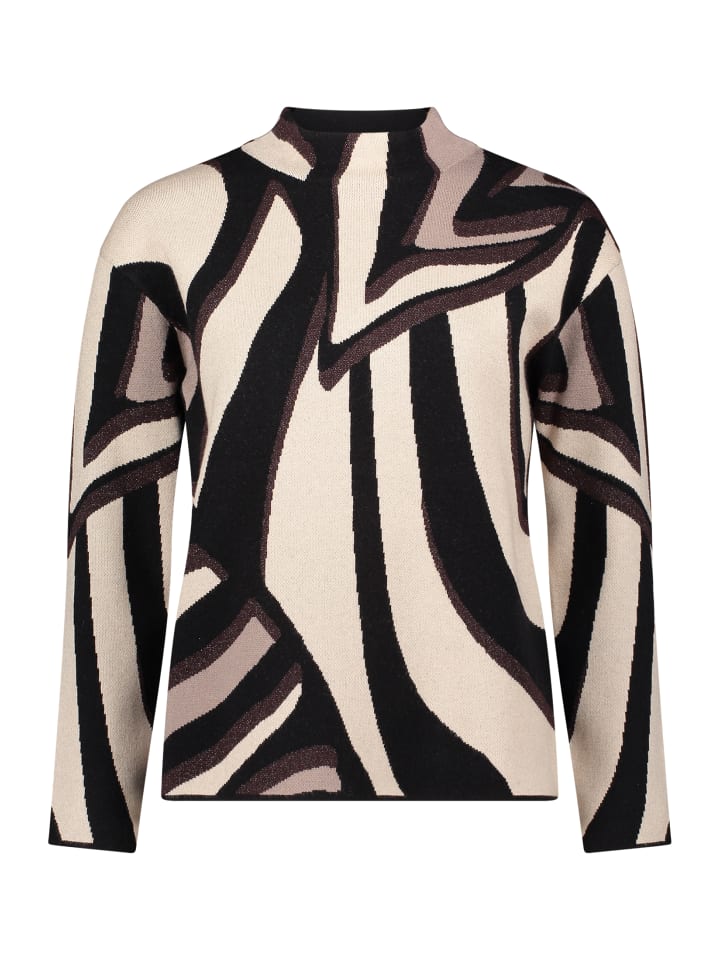 

Betty Barclay Вязаный свитер со стоячим воротником бежевого/серо-коричневого цвета