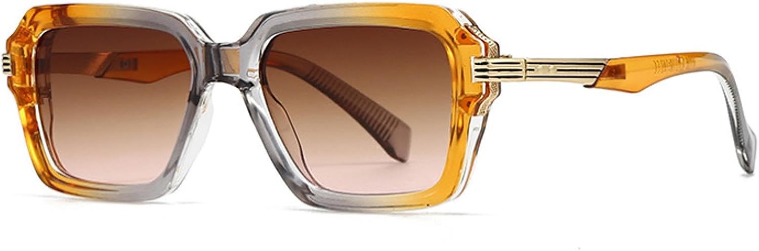 

Мужские солнцезащитные очки в стиле ретро с двухцветной защитой и заклепками, женские солнцезащитные очки с градиентной защитой UV400, трендовые панк-очки TVTBBVV, Grey Orange Tea Pink