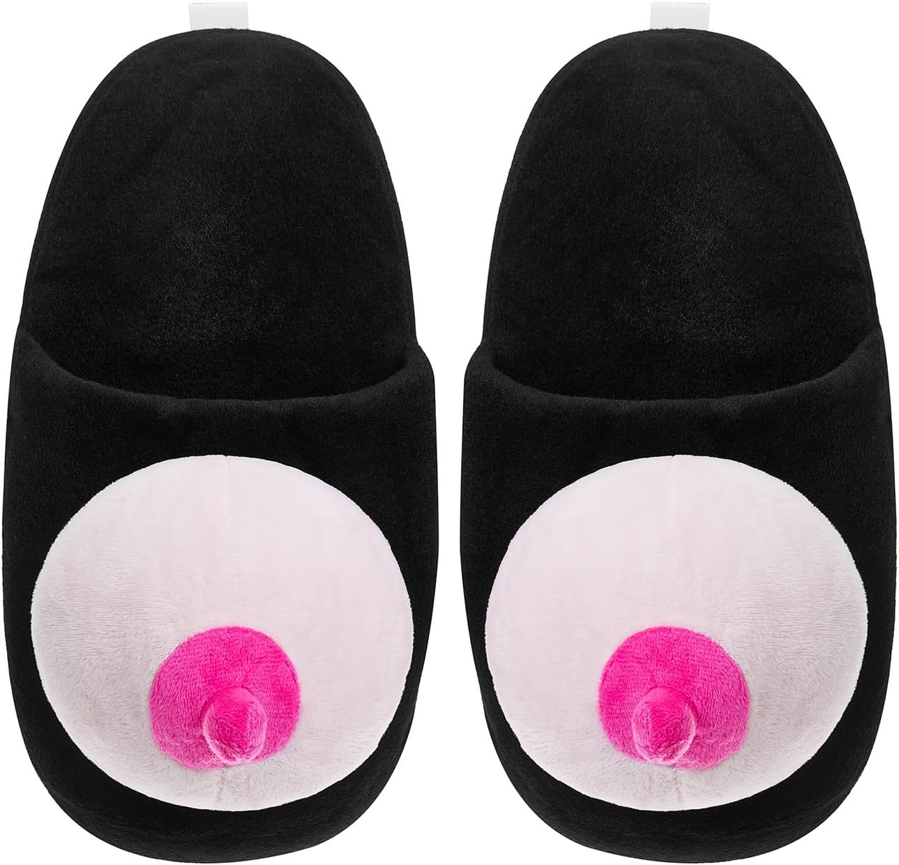 

Забавные тапочки для женщин и мужчин, шуточные подарки, мягкие плюшевые нескользящие зимние меховые сандалии для дома Covvoliy, черный