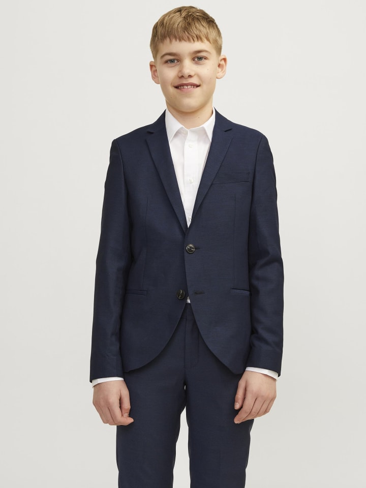 JACK & JONES Junior Однобортный пиджак темно-синего цвета — фото 3