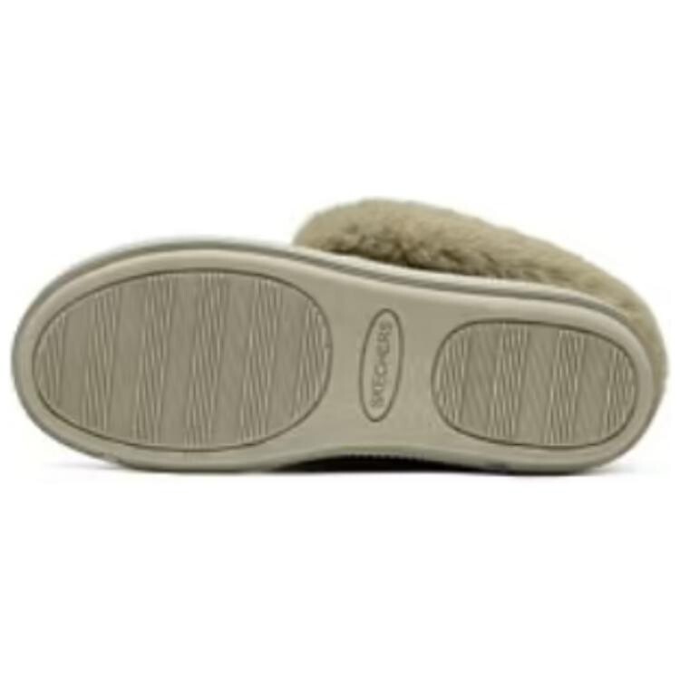 Женские зимние ботинки Skechers низкие с мехом, хаки — фото 4