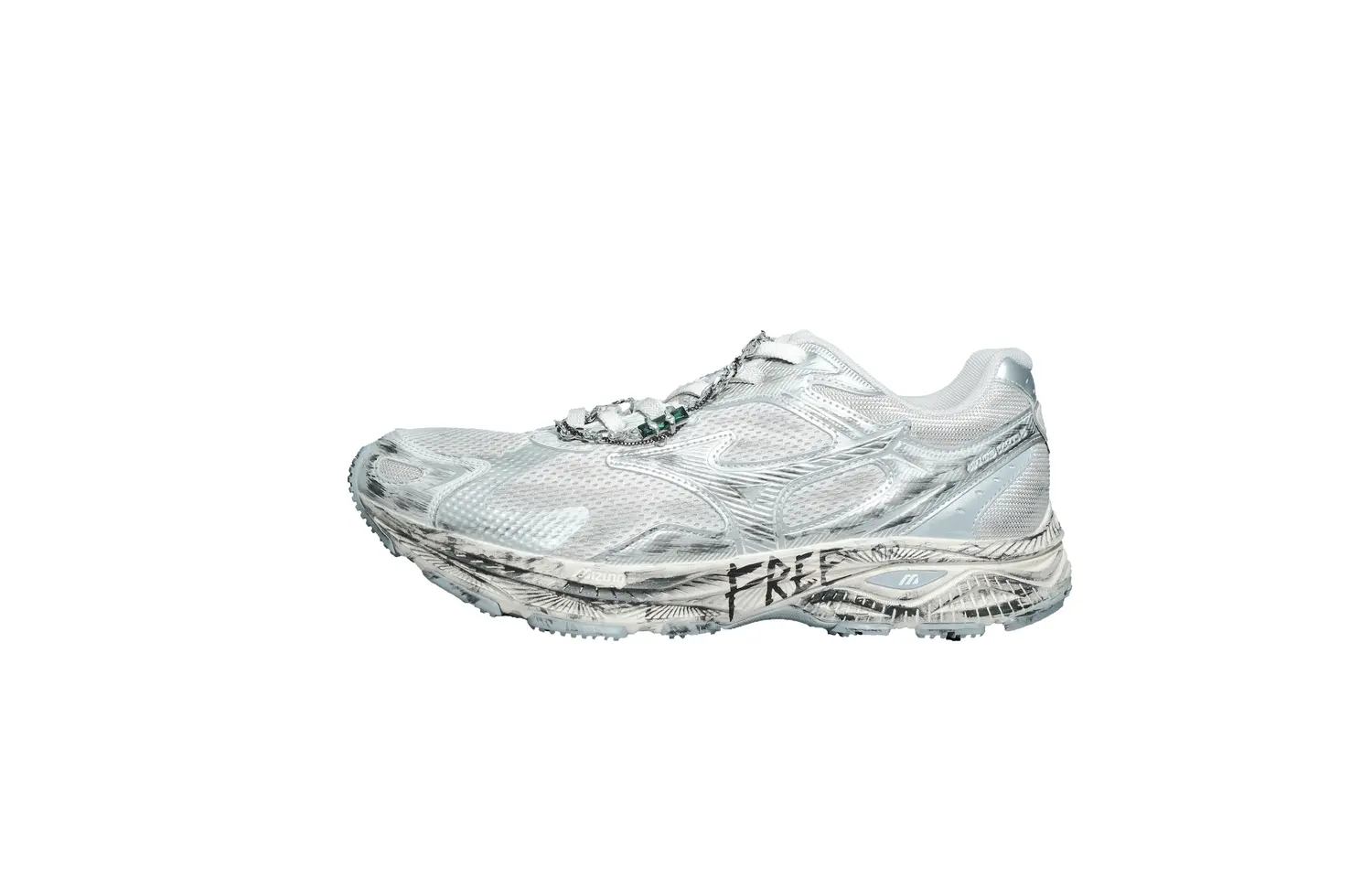 

Mizuno Кроссовки Racer S для города с амортизацией, низкие, унисекс, серебристо-серые