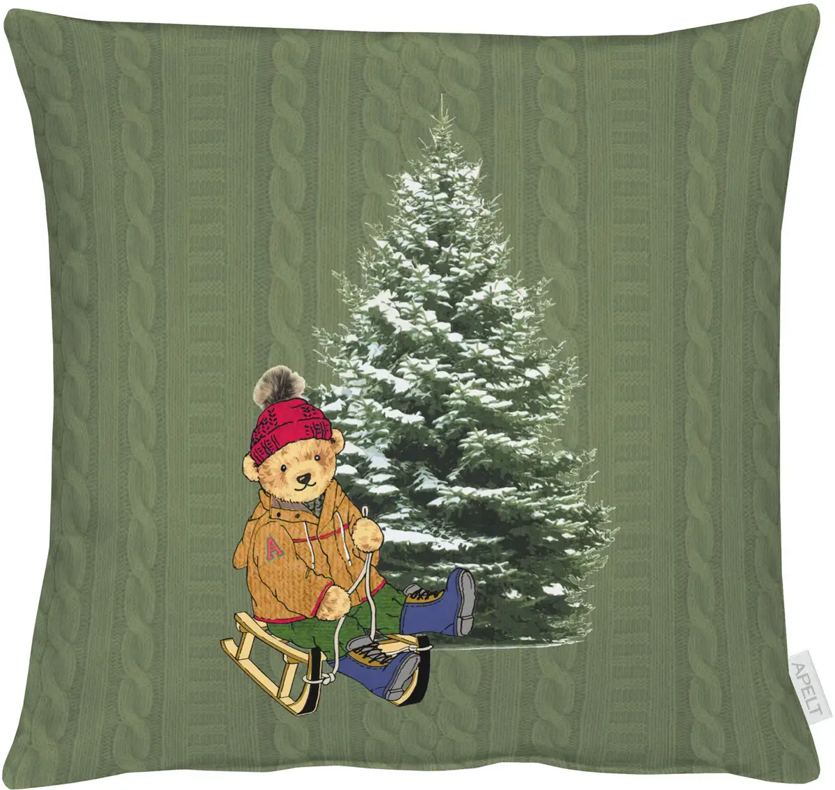 

АПЕЛЬТ декоративная подушка "4695", чехол с наполнителем, 1 шт APELT 45х45 см, зеленый