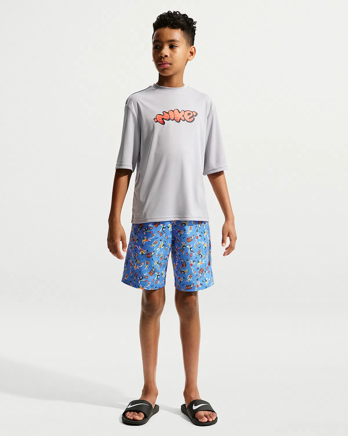 Детские (мальчиковые) плавки Nike Swim Breaker 7" с боксерской подкладкой, Blue Crystal