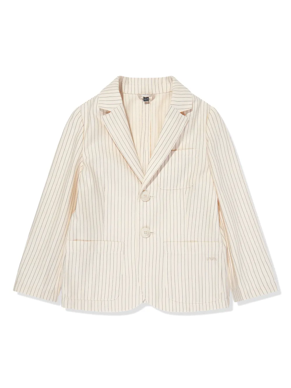 

Однобортный блейзер в полоску Emporio Armani Kids, нейтральный