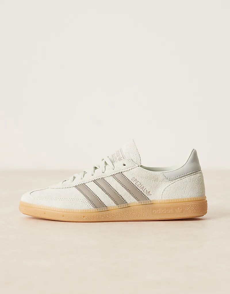 Кроссовки adidas Originals Handball Spezial светло-зеленого и серого цветов с резиновой подошвой — фото 2
