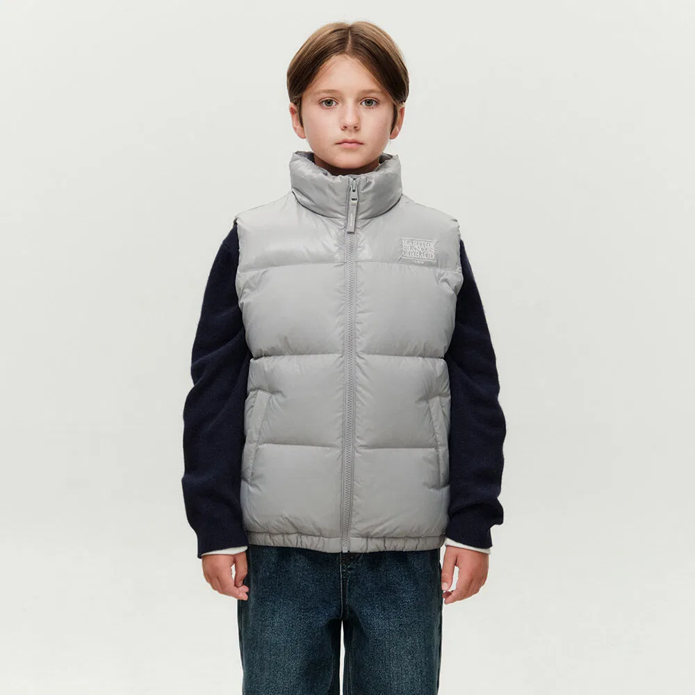 Детский базовый пуховый жилет, серый, от Marithé Kids