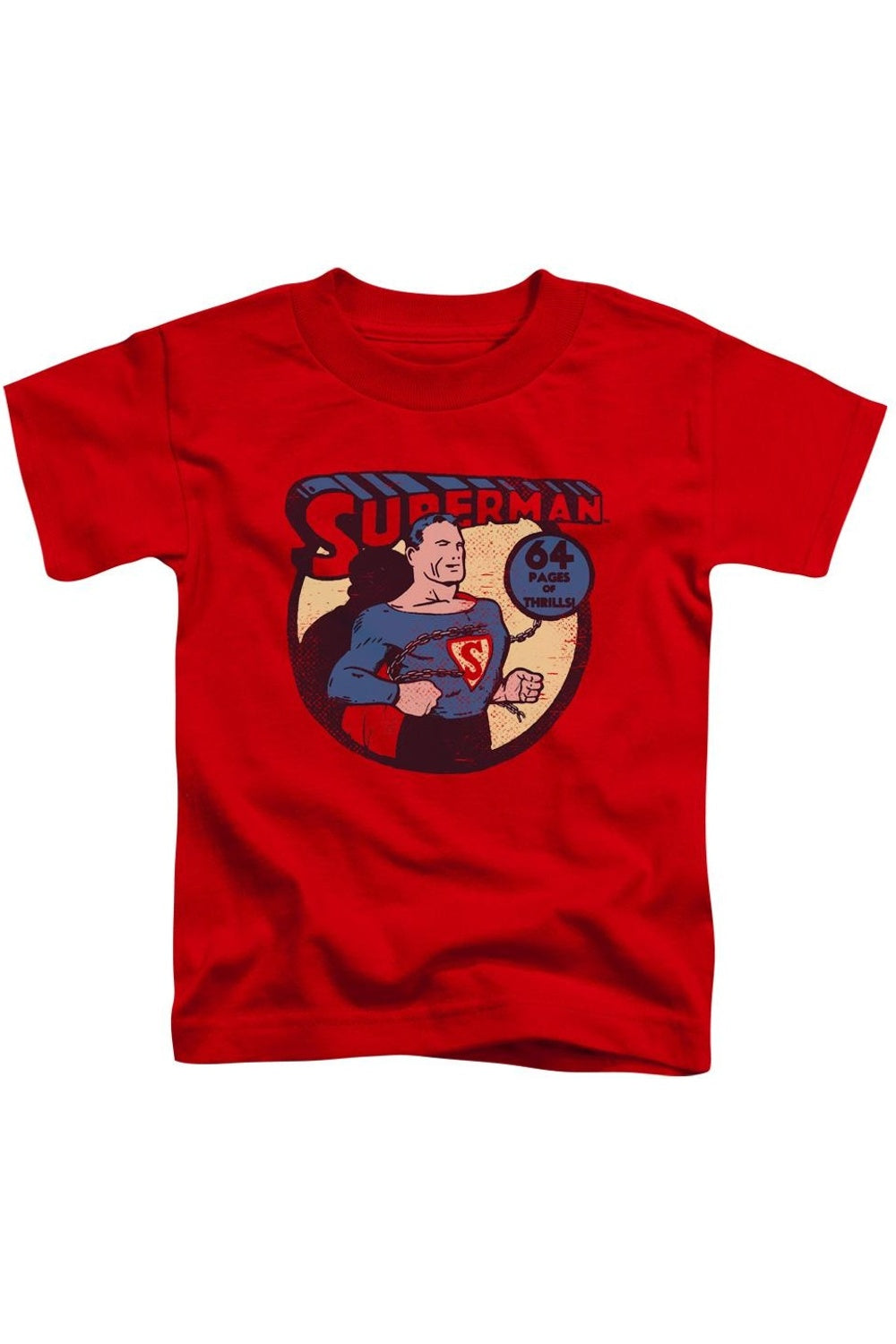 

Футболка с коротким рукавом DC Comics Superman 64 для малышей Gildan, красный