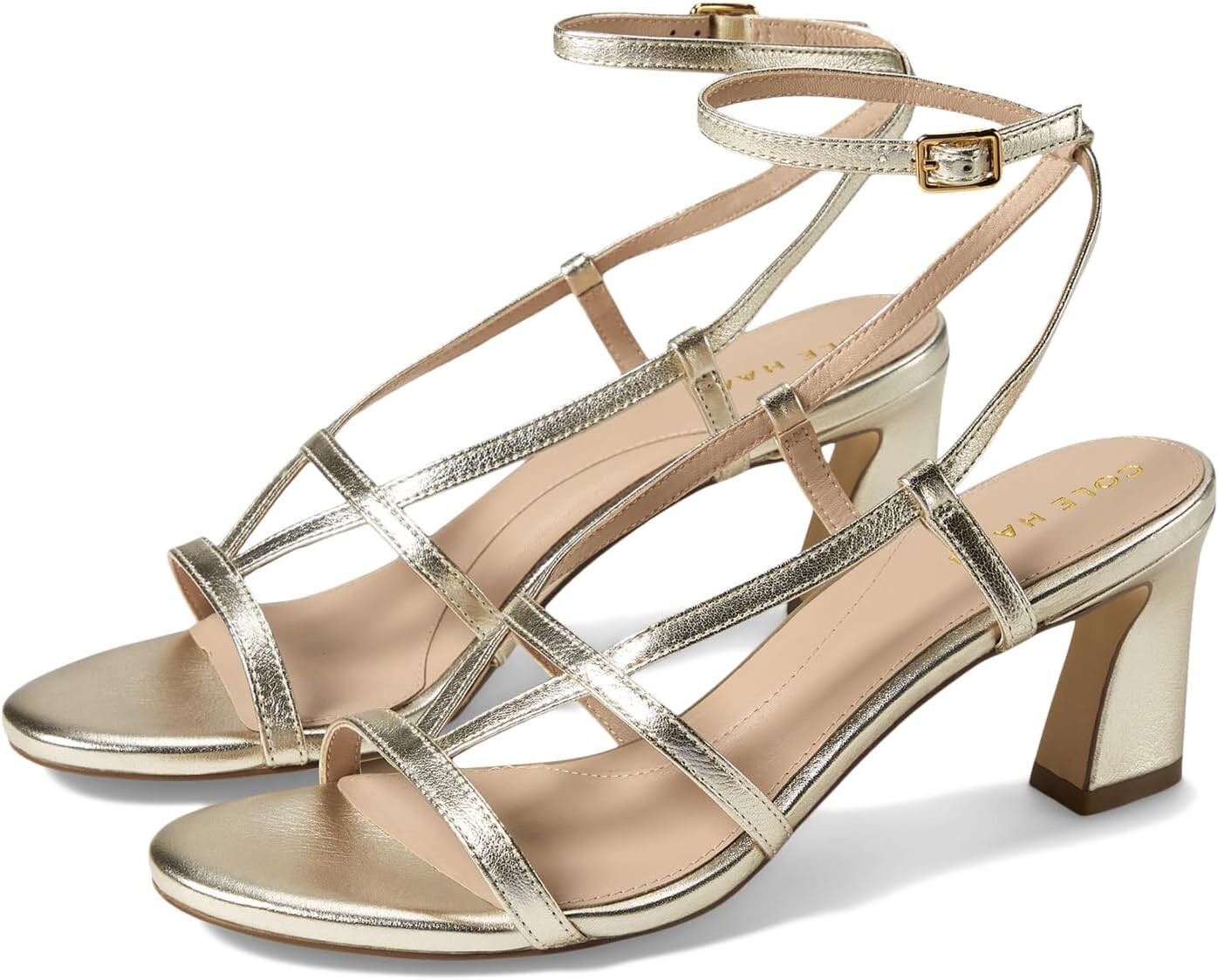 

Туфли Cole Haan Amber Strappy Sandals, цвет Soft Gold Leather