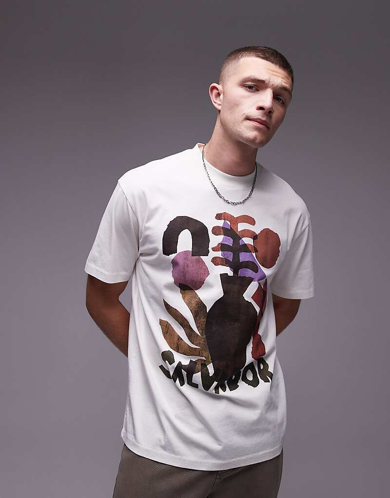 

Футболка оверсайз Topman из мытого камня с принтом Salvador