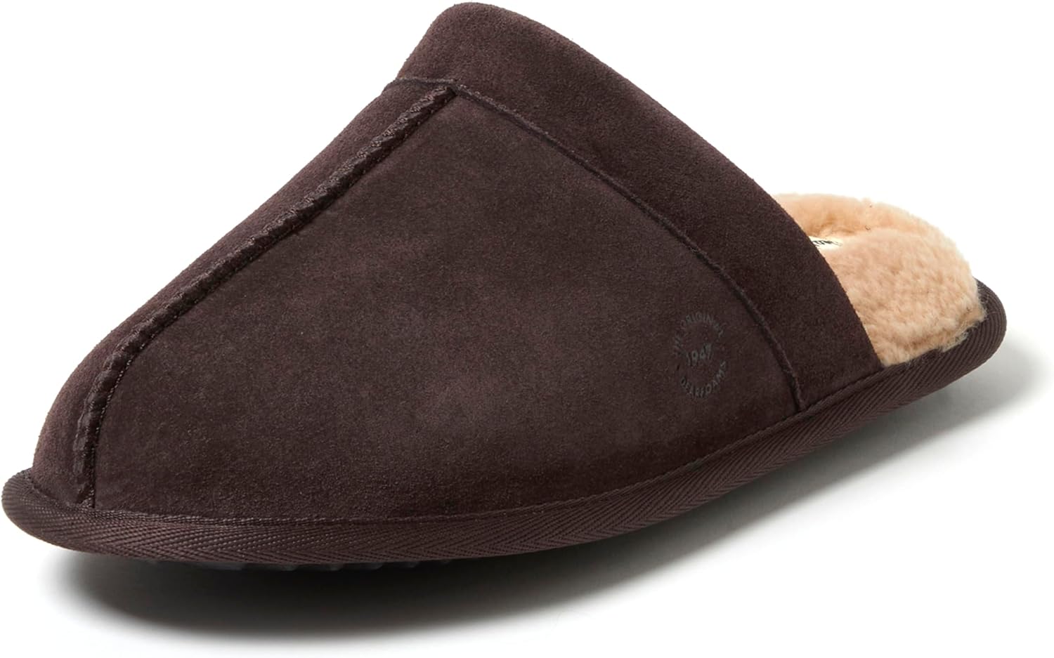 

Мужские домашние тапочки Dearfoams Bradford из натурального замша, Coffee