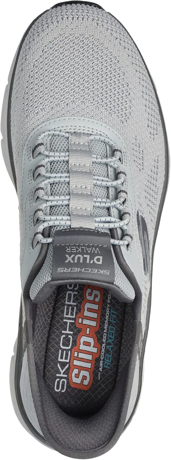 Мужские кроссовки Skechers D'Lux Walker Rezinate с легким надеванием без использования рук, серый — фото 2
