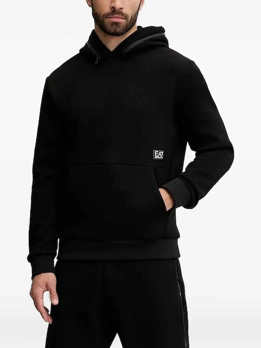 

Толстовка с капюшоном на молнии Ea7 Emporio Armani, черный