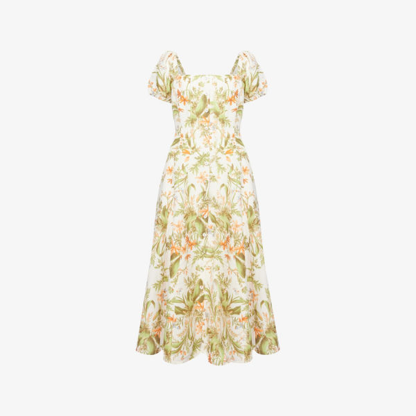 

Платье Paige с квадратным вырезом, белый / зеленый